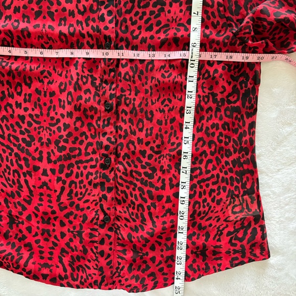 INC Long Sleeve Red & Black Animal Print Button Down Shirt—EUC--Sz PL - Picture 12 of 12